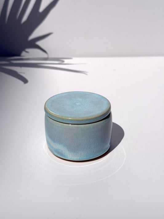Small Blue Ceramic Lidded Jar