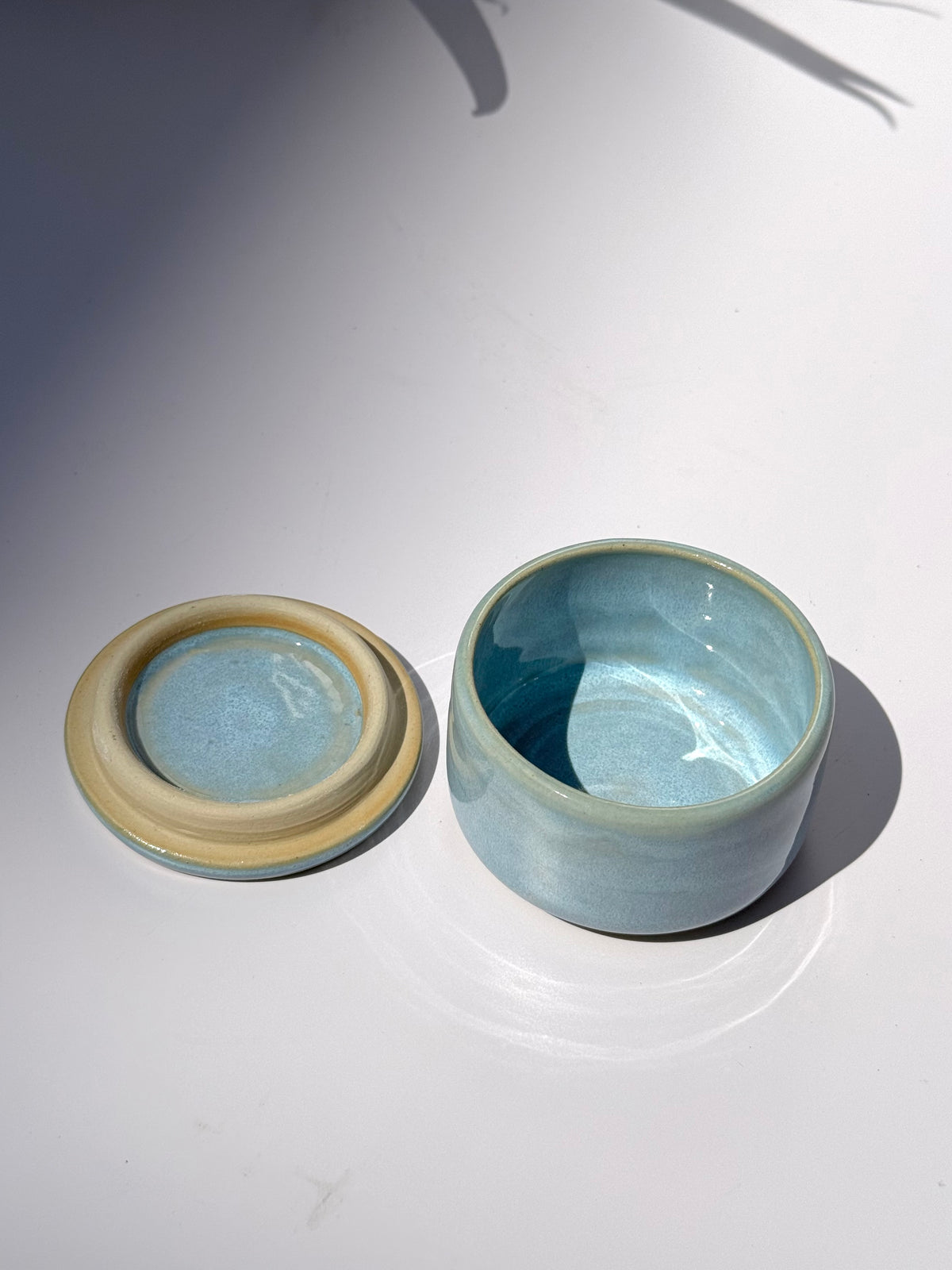 Small Blue Ceramic Star Lidded Jar