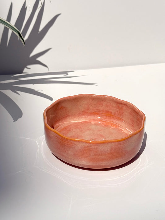 Medium Peach Ceramic Petal Bowl