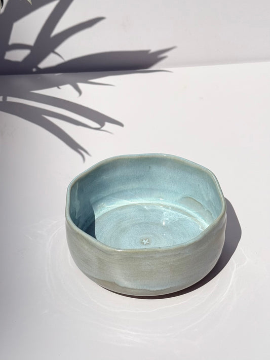 Small Blue Ceramic Petal Bowl