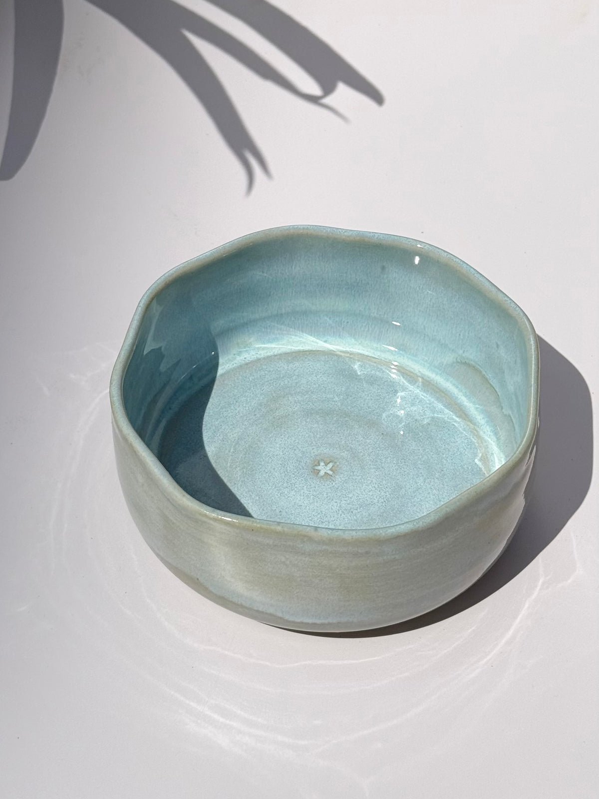 Small Blue Ceramic Petal Bowl