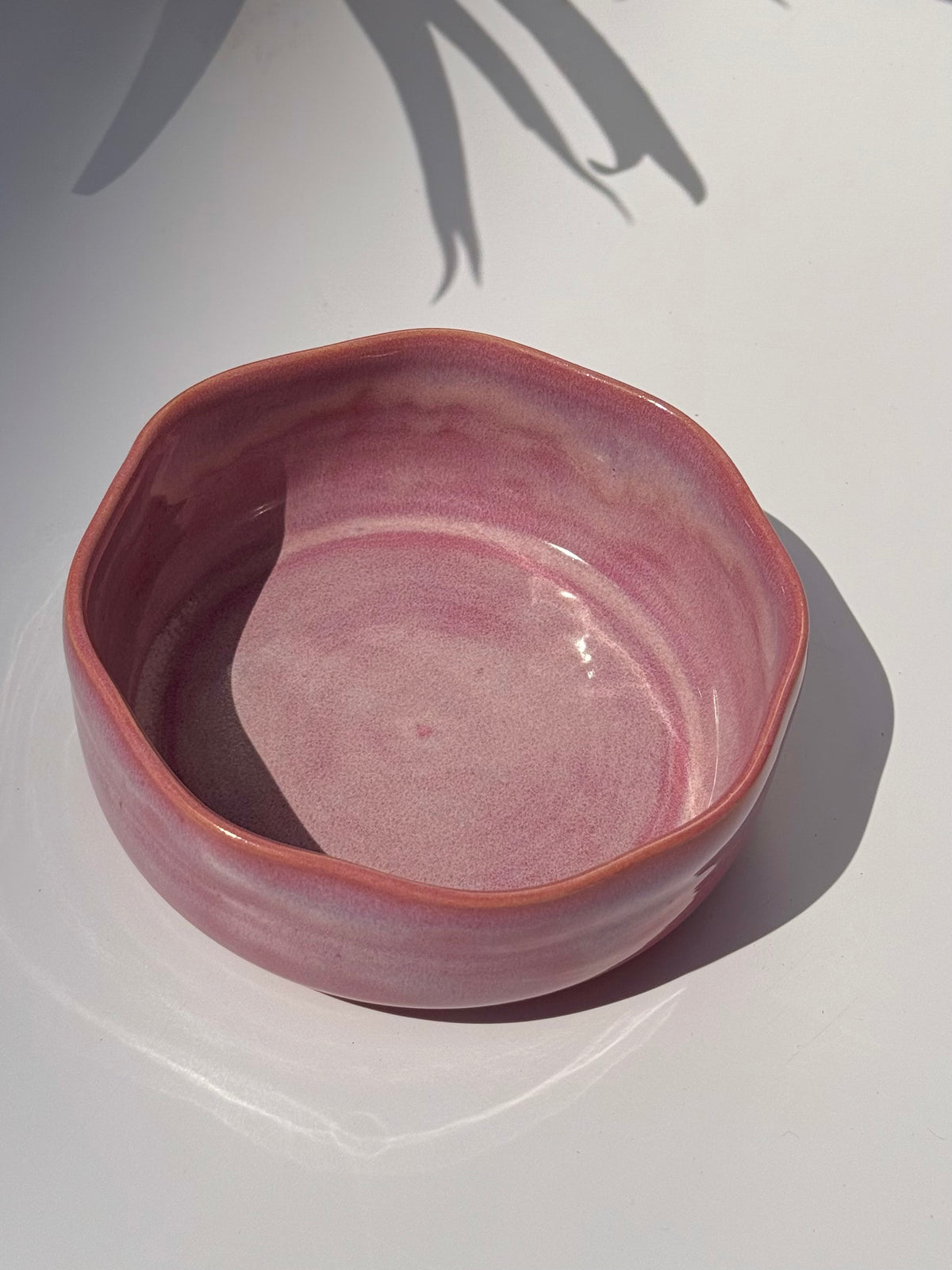 Small Mauve Ceramic Petal Bowl