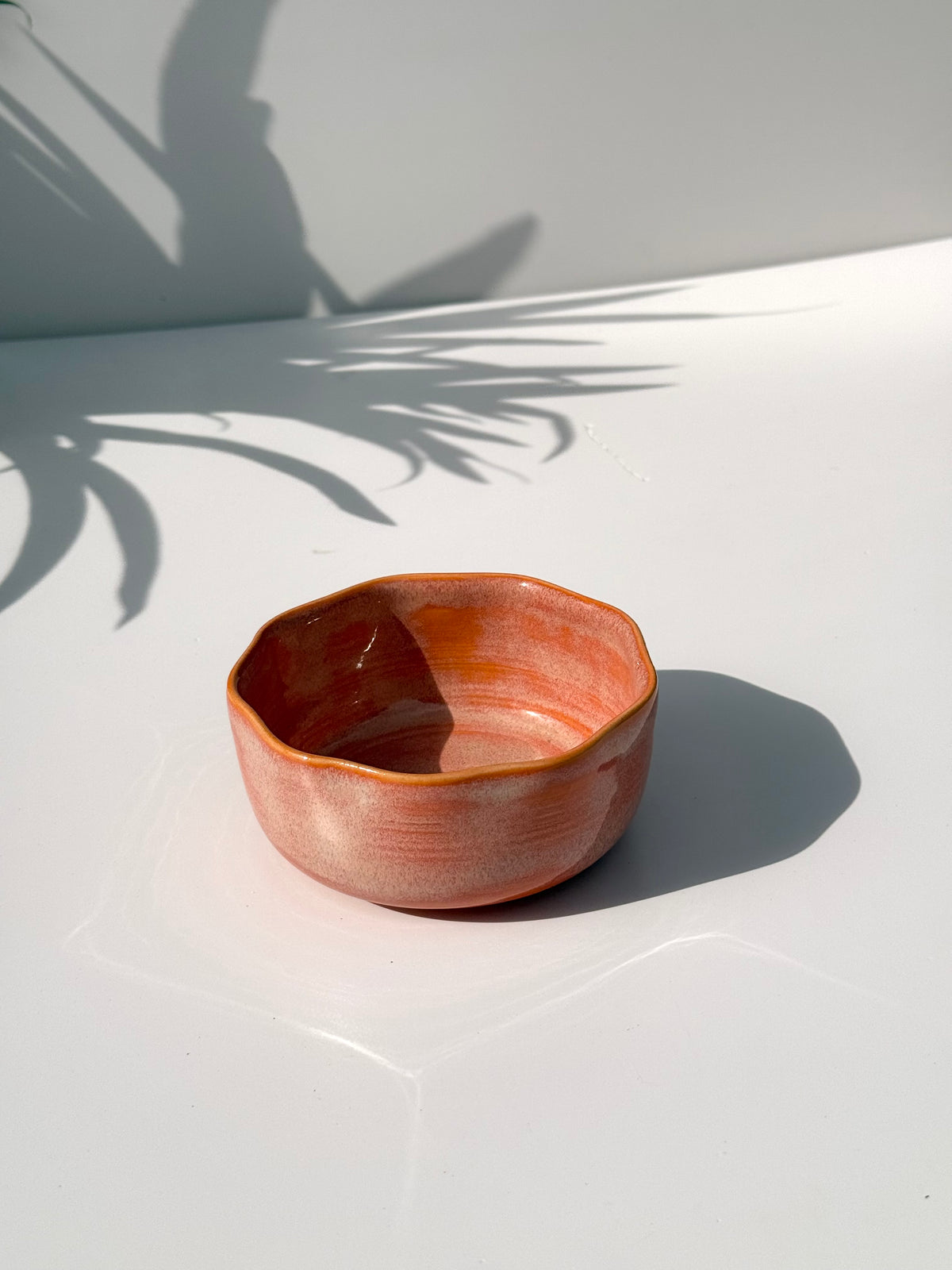 Mini Peach Ceramic Petal Bowl