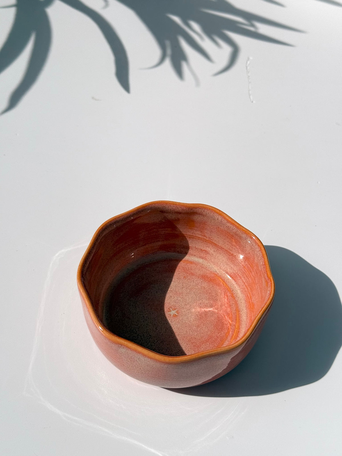 Mini Peach Ceramic Petal Bowl
