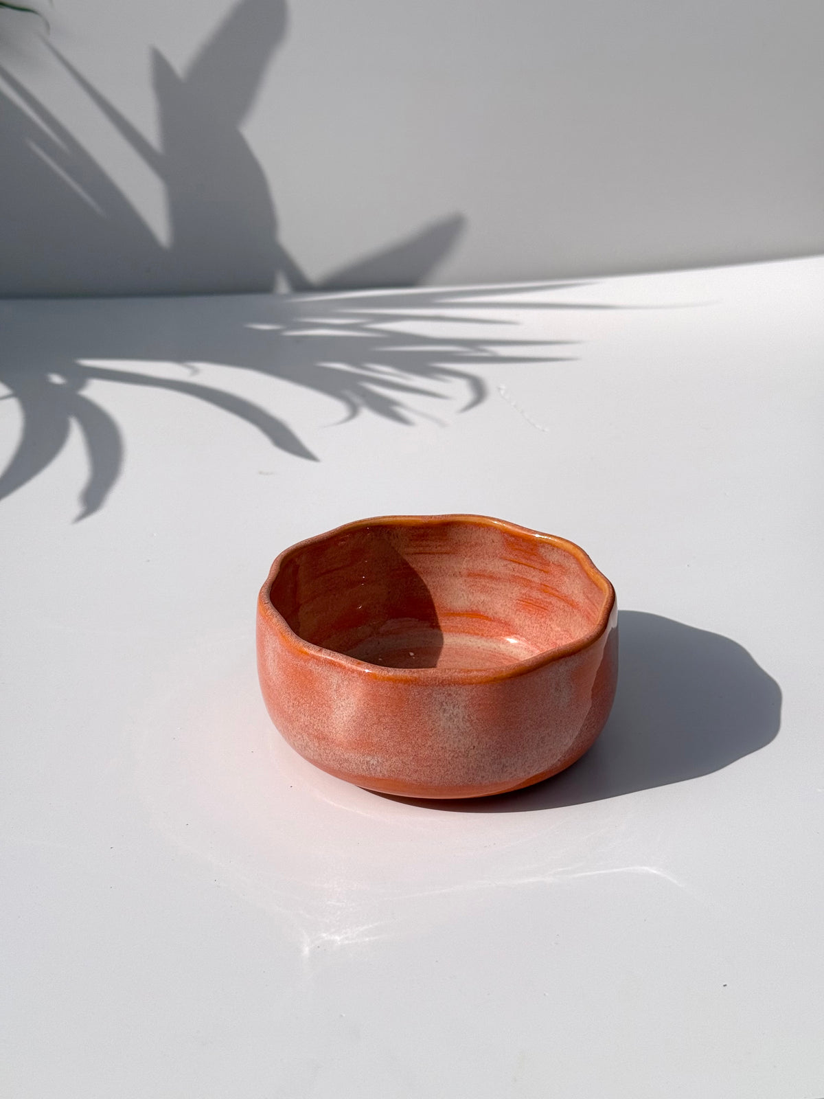 Mini Peach Ceramic Petal Bowl