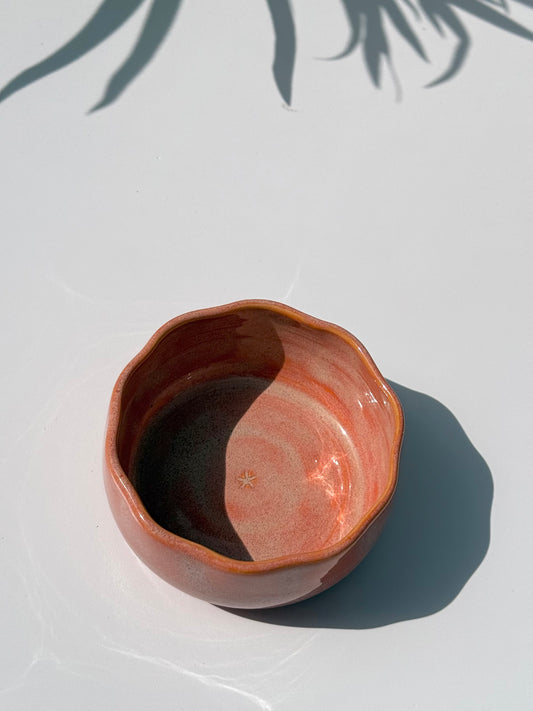 Mini Peach Ceramic Petal Bowl