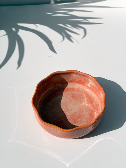 Medium Peach Ceramic Petal Bowl